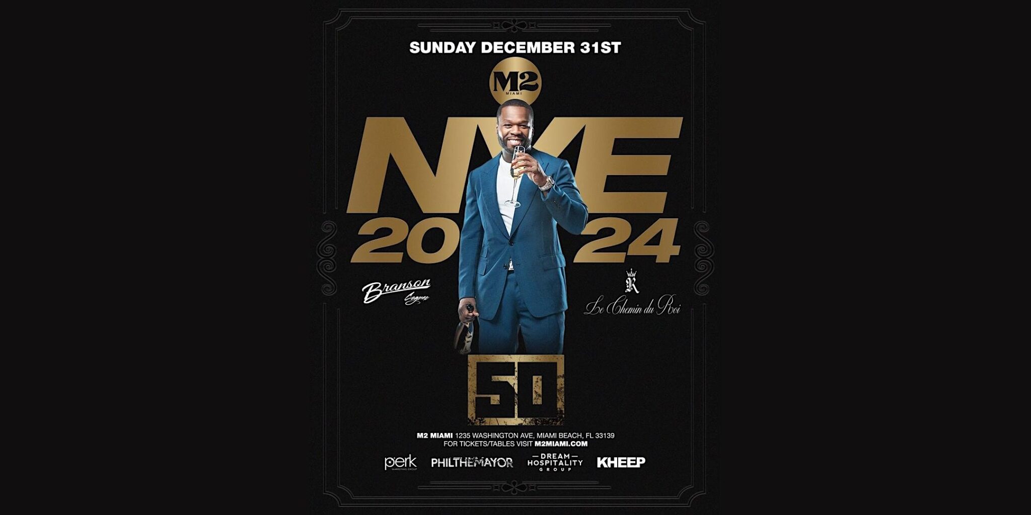 50 Cent Club M2 Miami New Year’s Eve Party 2024 Pier Pressure