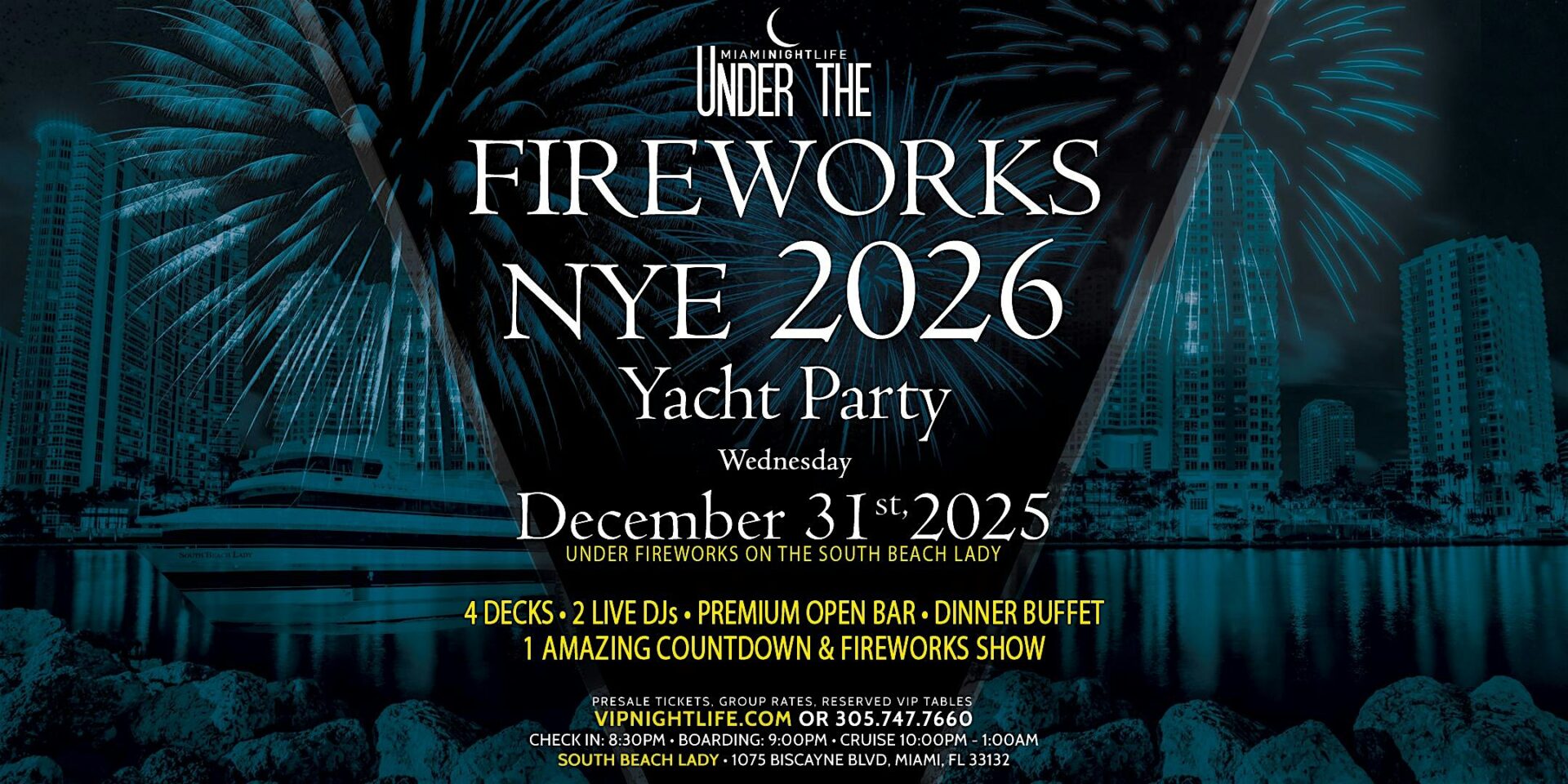 Miami Under the Fireworks Yacht Party New Year’s Eve 2026 Pier Pressure