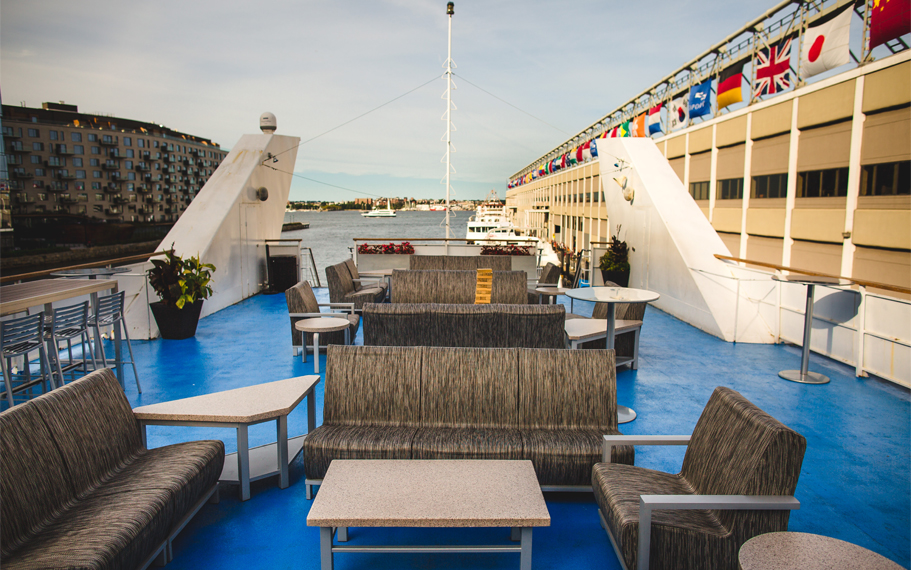 Boston Seaport Elite Luxury Yacht Lounge Deck