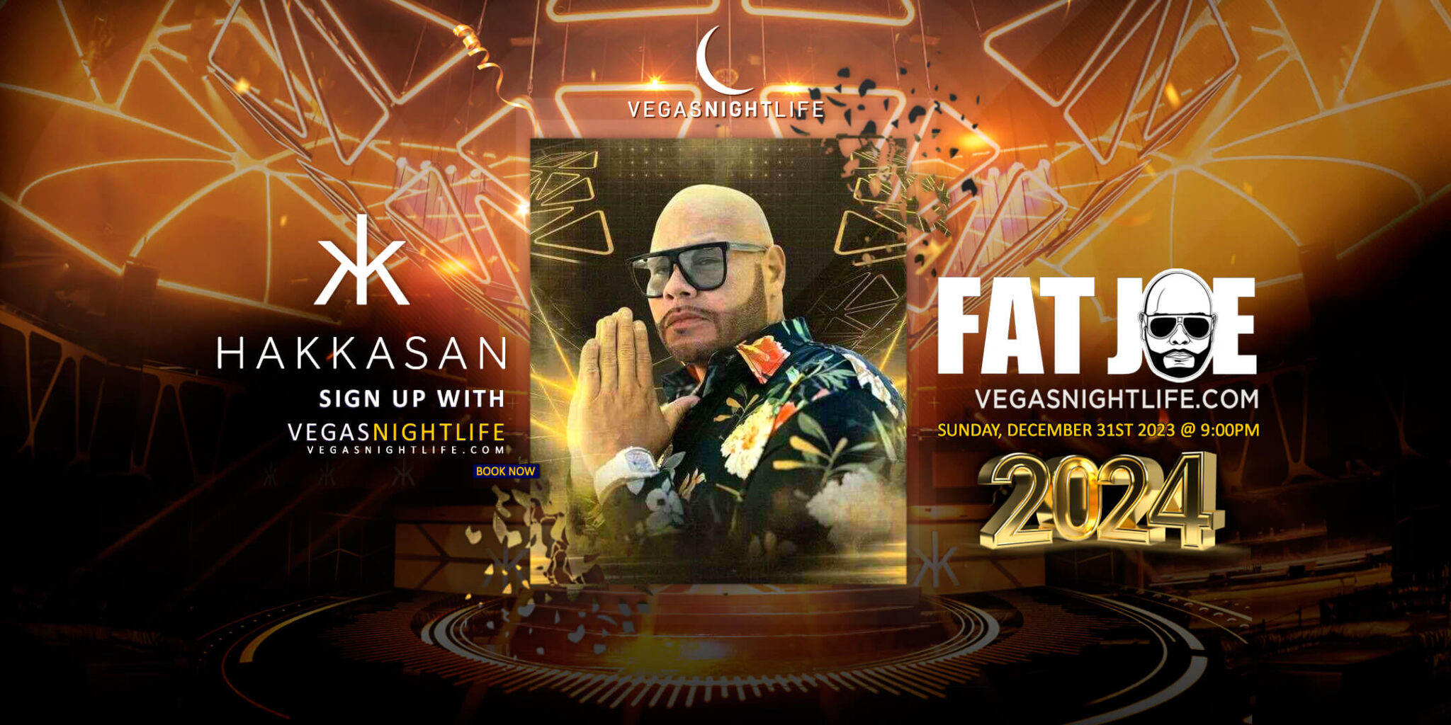 Hakkasan MGM Las Vegas New Year’s Eve Party 2024 w/ Fat Joe Pier Pressure