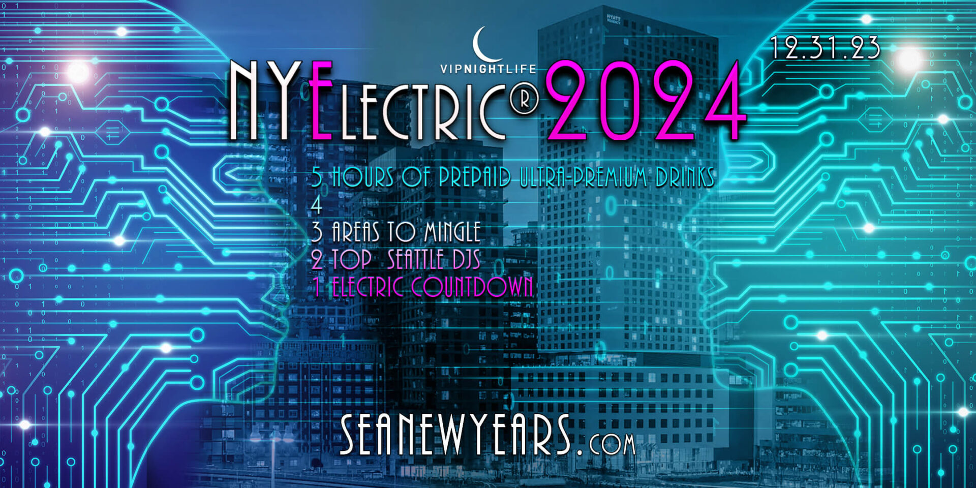 Seattle New Year’s Eve Countdown Party NYElectric 2024 Pier Pressure