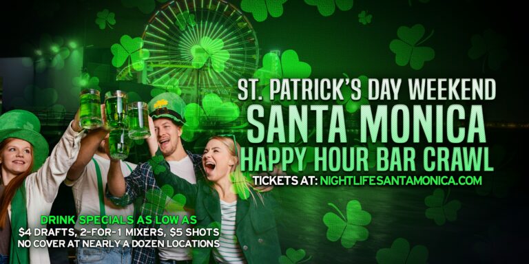 Santa Monica to Venice Beach St Patrick's Day Saturday Bar Crawl Party